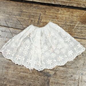 Vintage Barbie Foral Halfslip Petticoat Lace White Flowers Skirt